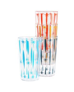 Wanda June Home Retro Renegade 4 Piece 22oz Plastic Tumbler Set in Assorted Colors