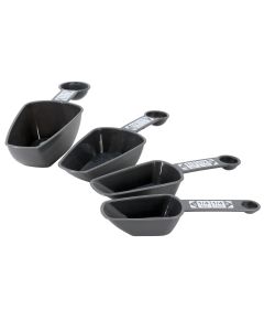Oster Bluemarine 4 Piece Dual-Function Plastic Measuring Scoops in Gray