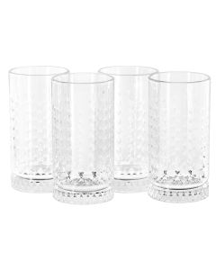 Gibson Home 4 Piece 16 Ounce Teardrop Embossed Glass Tumbler Set